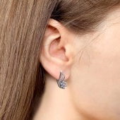 Серьги из серебра с фианитами