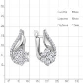 Серьги из серебра с фианитами