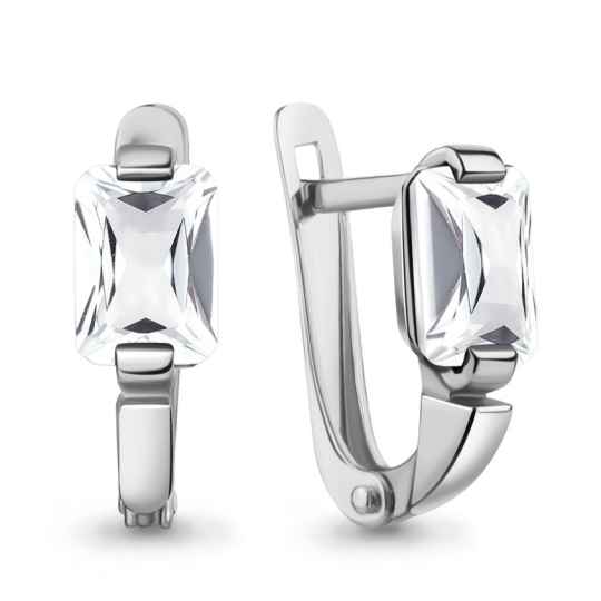 Серьги из серебра с фианитами 
