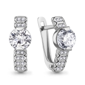 Серьги из серебра с фианитами