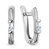 Серьги из серебра с фианитами