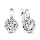 Серьги из серебра с фианитами