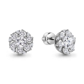 Серьги из серебра с фианитами