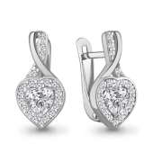 Серьги из серебра с фианитами
