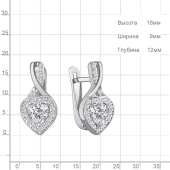 Серьги из серебра с фианитами