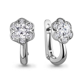 Серьги из серебра с фианитами