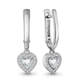 Серьги из серебра с фианитами