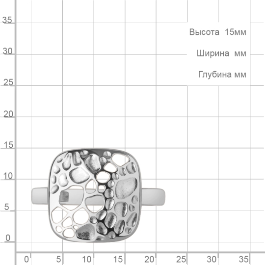 Кольцо из серебра с фианитами