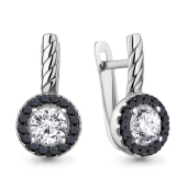 Серьги из серебра с фианитами 