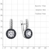 Серьги из серебра с фианитами 