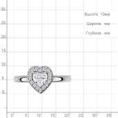 Кольцо из серебра с фианитами