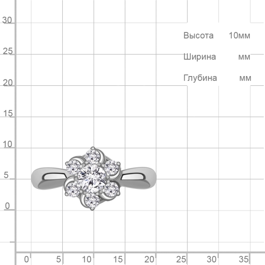 Подвеска из серебра с фианитами
