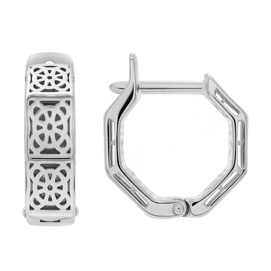 Серьги из серебра с фианитом
