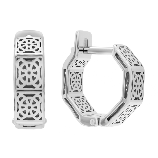 Серьги из серебра с фианитом