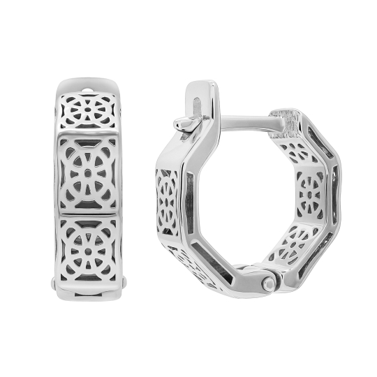 Серьги из серебра с фианитом
