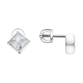 Серьги из серебра с фианитами