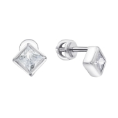Серьги из серебра с фианитами
