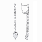 Серьги из серебра с фианитами