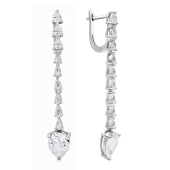 Серьги из серебра с фианитами