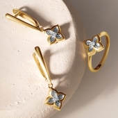 Кольцо из лимонного золота с бриллиантом