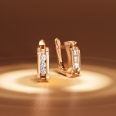 Серьги из золота с бриллианитами