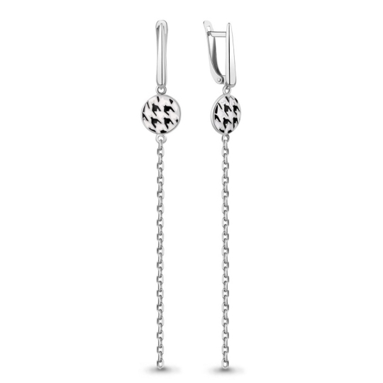 Серьги из серебра с фианитами