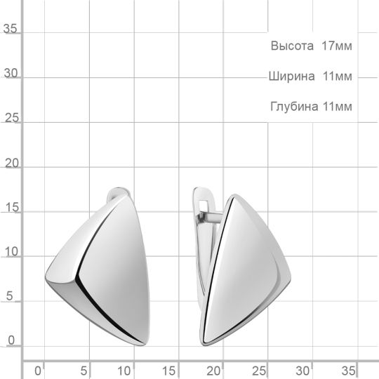 Серьги из серебра с фианитами