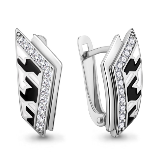 Серьги из серебра с эмалью