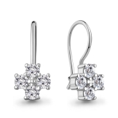 Серьги из серебра с фианитами