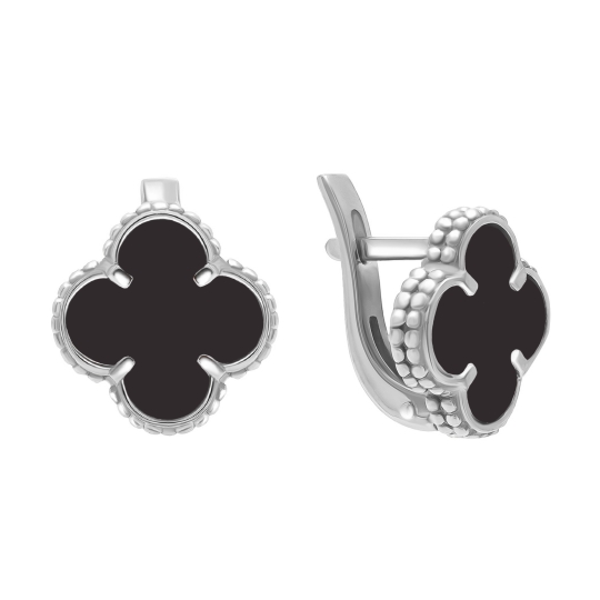 Серьги из серебра с ювелирными кристаллами и фианитами