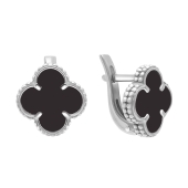 Серьги из серебра с ониксами