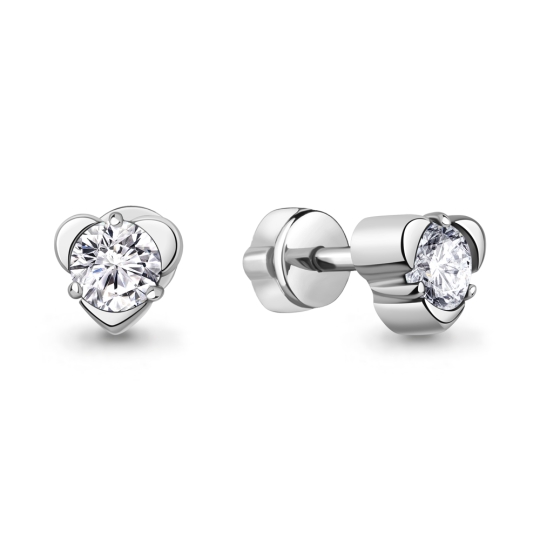 Серьги из серебра с фианитами