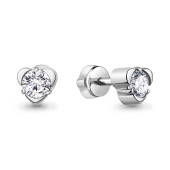 Серьги из серебра с фианитами