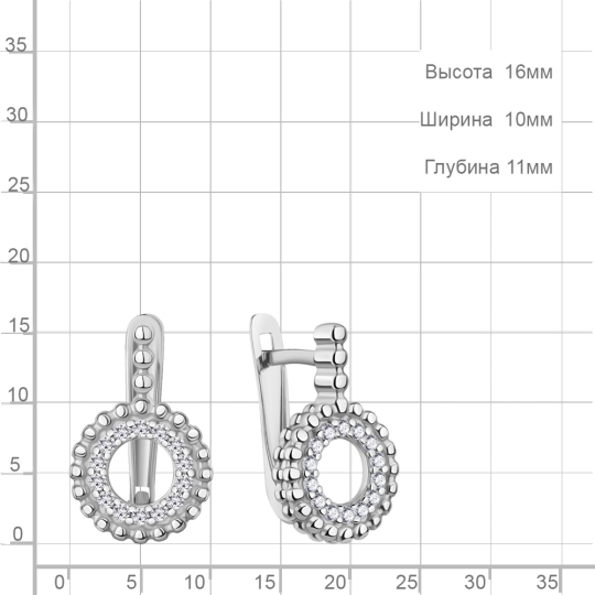 Серьги-конго из серебра