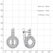 Серьги из серебра с фианитами