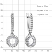Серьги из серебра с фианитами
