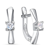 Серьги из серебра с фианитами