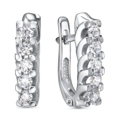 Серьги из серебра с фианитами