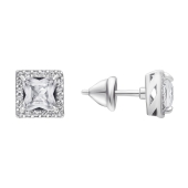 Серьги из серебра с фианитами