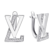 Серьги из серебра с фианитами