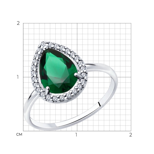 Кольцо из серебра с фианитами