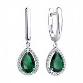 Серьги из серебра с фианитами