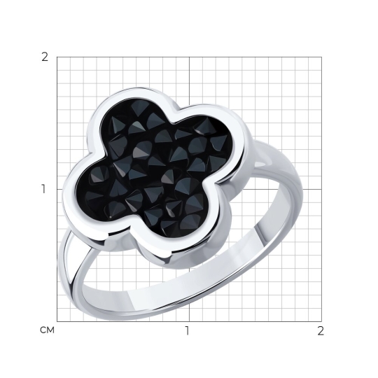 Кольцо из серебра с кристальной тканью