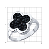 Кольцо из серебра с кристальной тканью