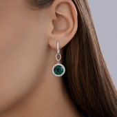 Серьги из серебра с кварцами и фианитами