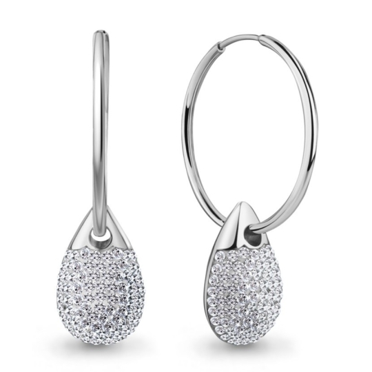 Серьги из серебра с фианитами