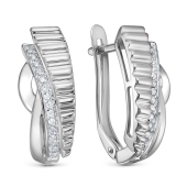 Серьги из серебра с фианитами