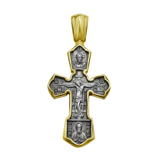 Подвеска-крест из серебра с эмалью