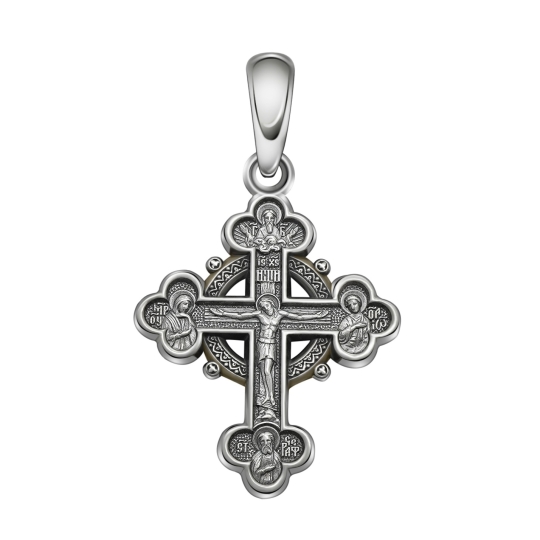 Подвеска-крест из серебра с чернением
