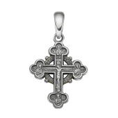 Подвеска-крест из серебра с чернением